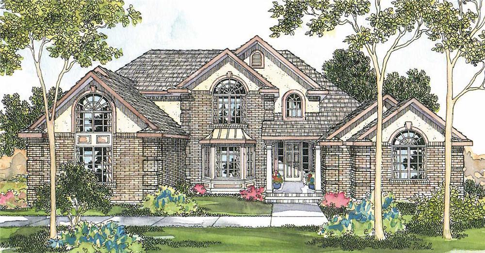 This image shows the Traditional Style for this set of house plans.