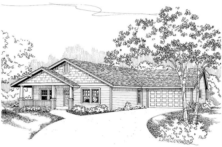 Elwood Main Elevation of this 3-Bedroom,1321 Sq Ft Plan -1321