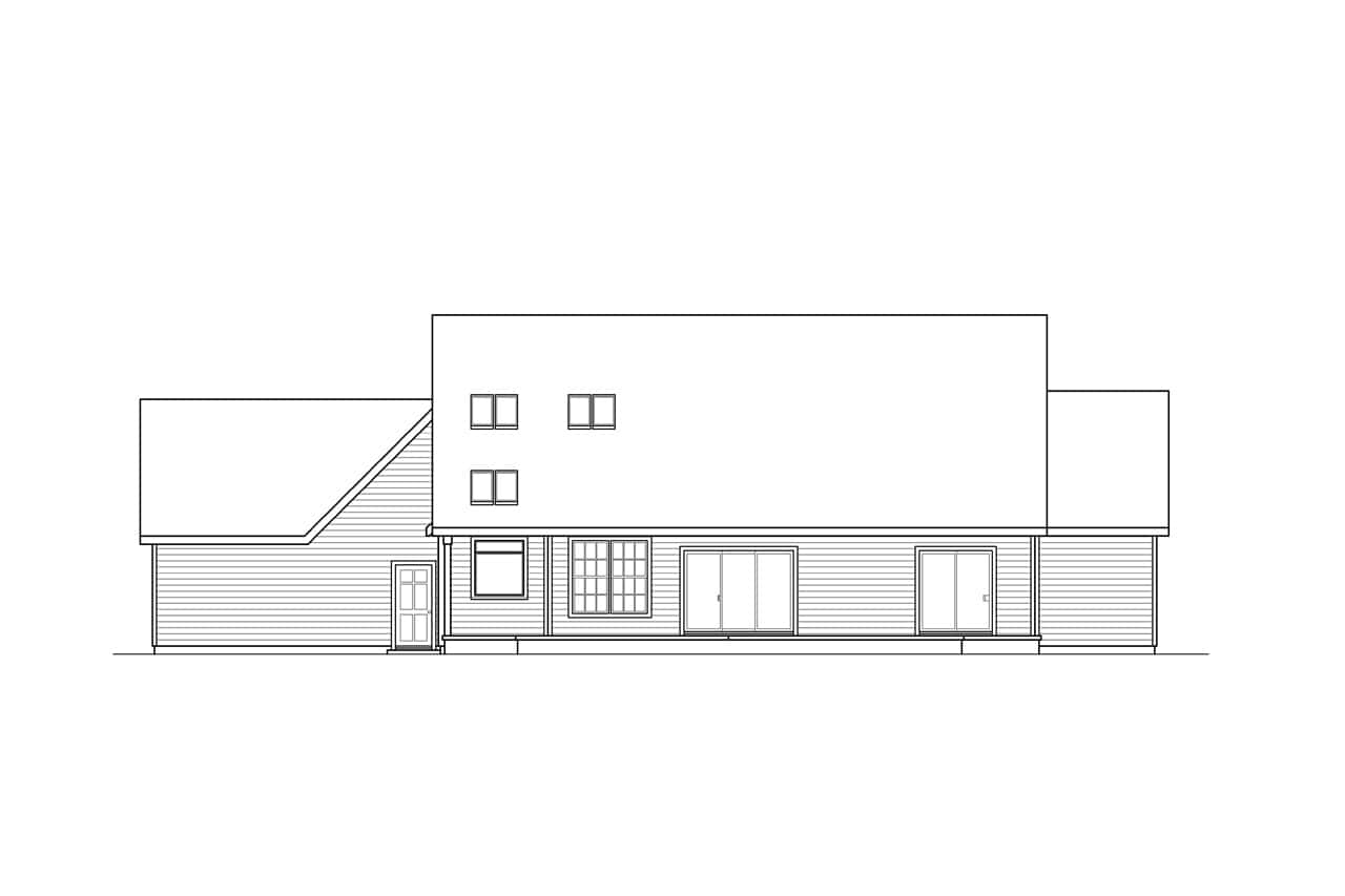 Home Plan Rear Elevation of this 3-Bedroom,2697 Sq Ft Plan -108-1295