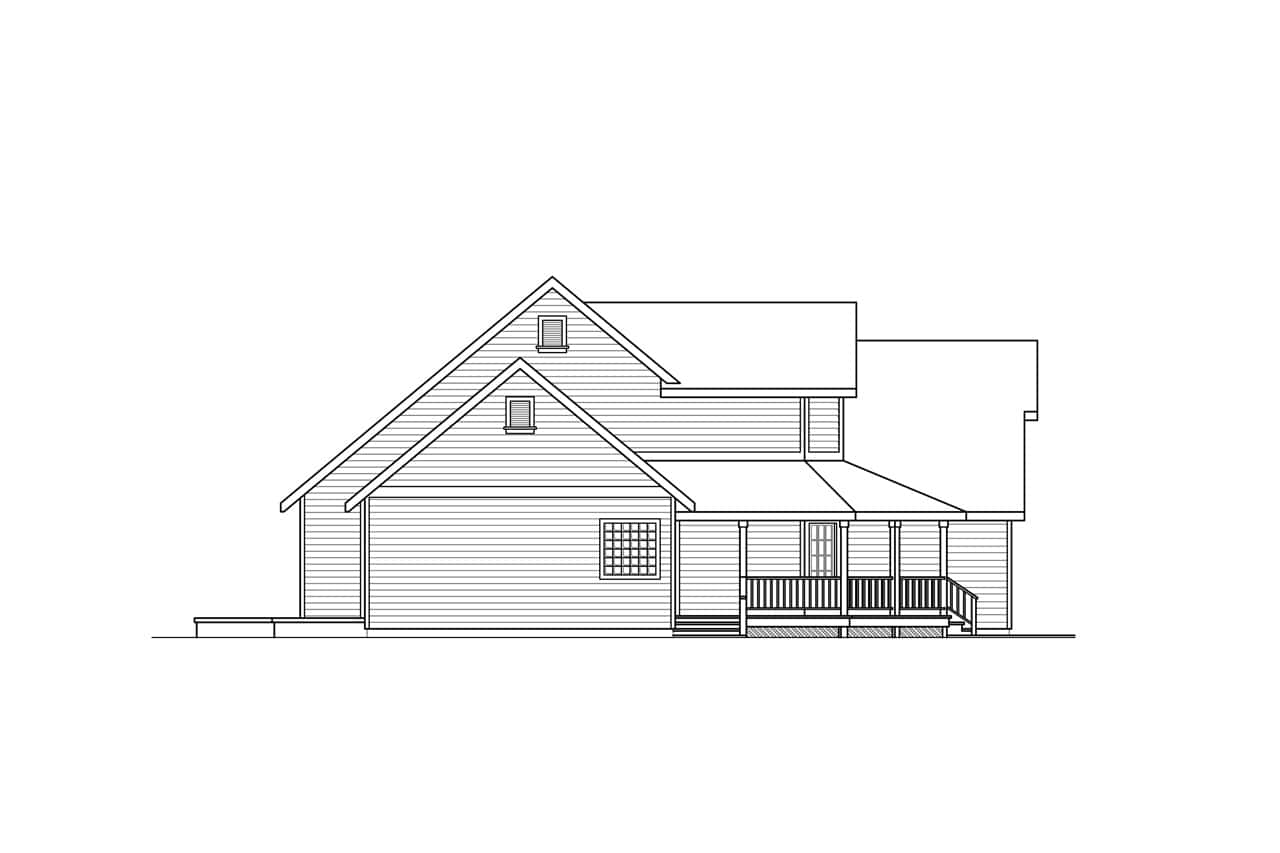 Home Plan Left Elevation of this 3-Bedroom,2697 Sq Ft Plan -108-1295