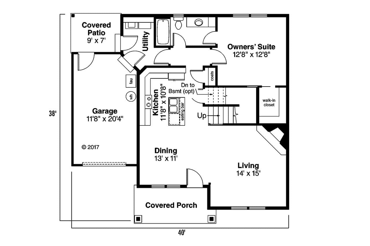 Floor Plan First Story of Small House Plans #108-1296