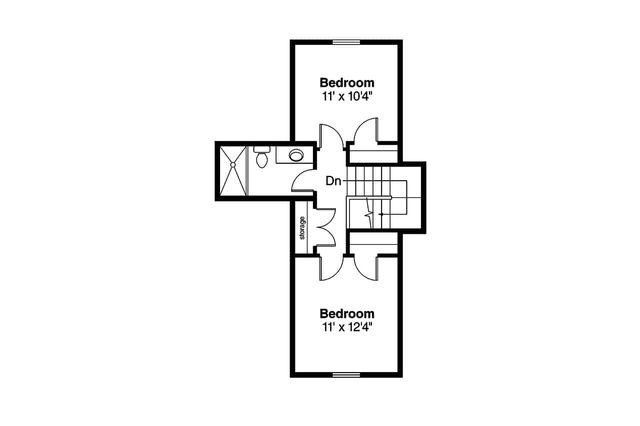 Floor Plan Second Story of Small House Plans #108-1296