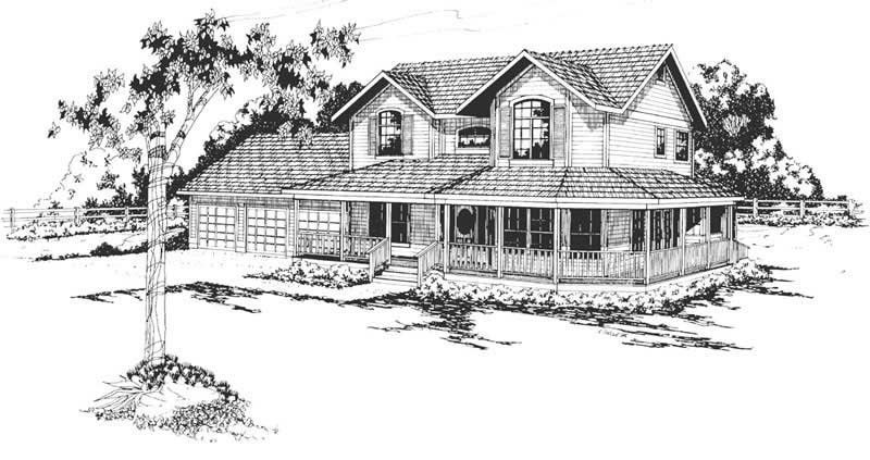 Front View of this 4-Bedroom, 3357 Sq Ft Plan - 108-1301
