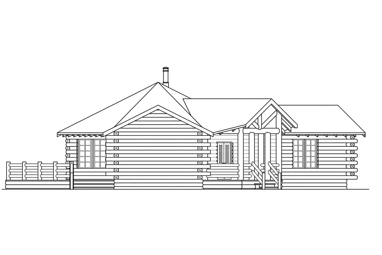 Home Plan Left Elevation of this 2-Bedroom,1390 Sq Ft Plan -108-1312