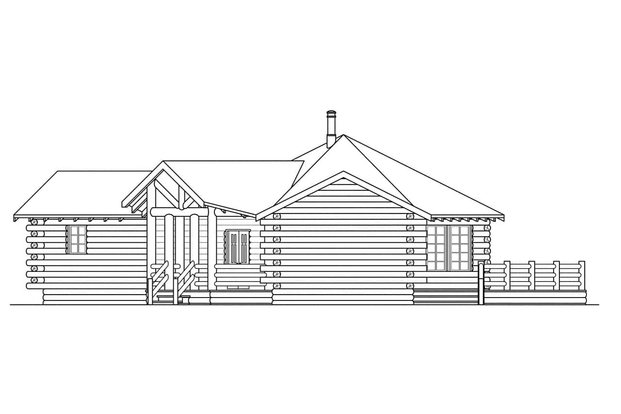 Home Plan Right Elevation of this 2-Bedroom,1390 Sq Ft Plan -108-1312