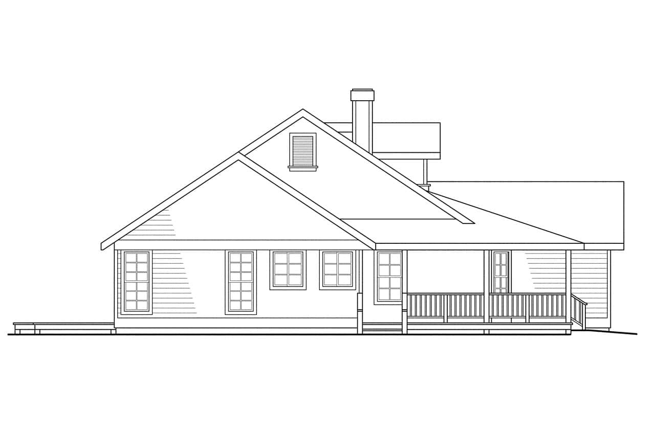 Home Plan Left Elevation of this 3-Bedroom,1794 Sq Ft Plan -108-1315