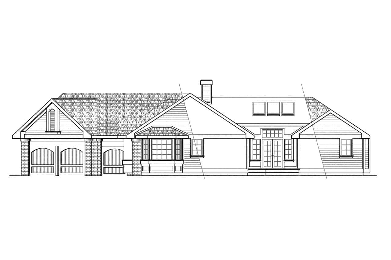 Home Plan Right Elevation of this 4-Bedroom,2648 Sq Ft Plan -108-1317