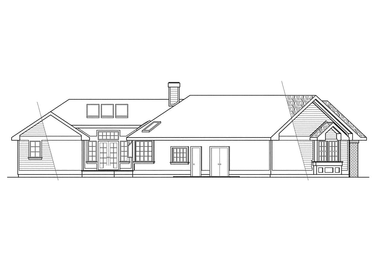 Home Plan Left Elevation of this 4-Bedroom,2648 Sq Ft Plan -108-1317