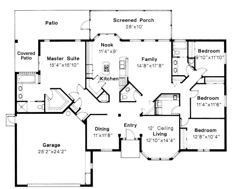 Floor Plan First Story of Mediterranean Plan #108-1327