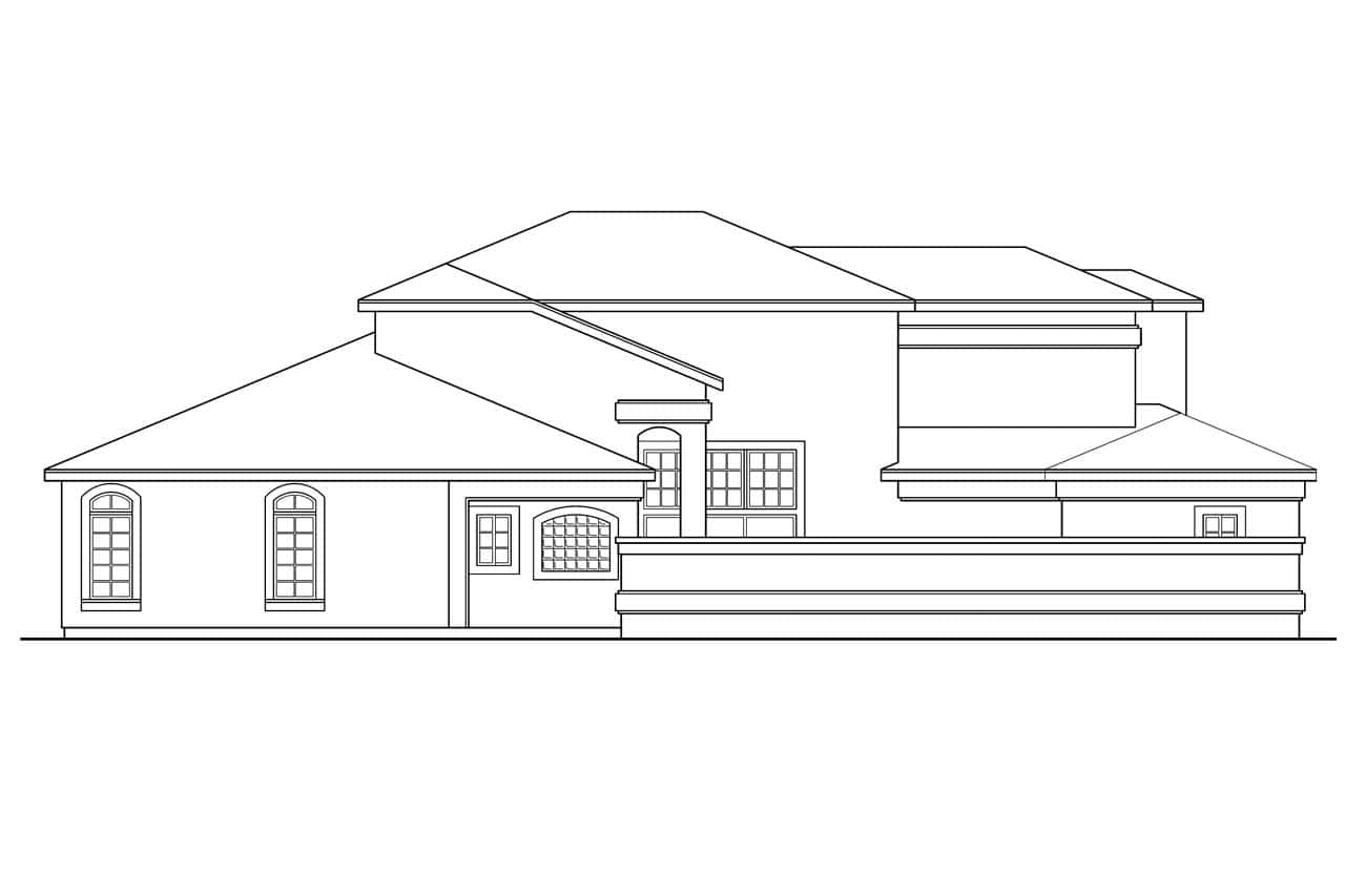 Home Plan Left Elevation of this 4-Bedroom,2567 Sq Ft Plan -108-1328