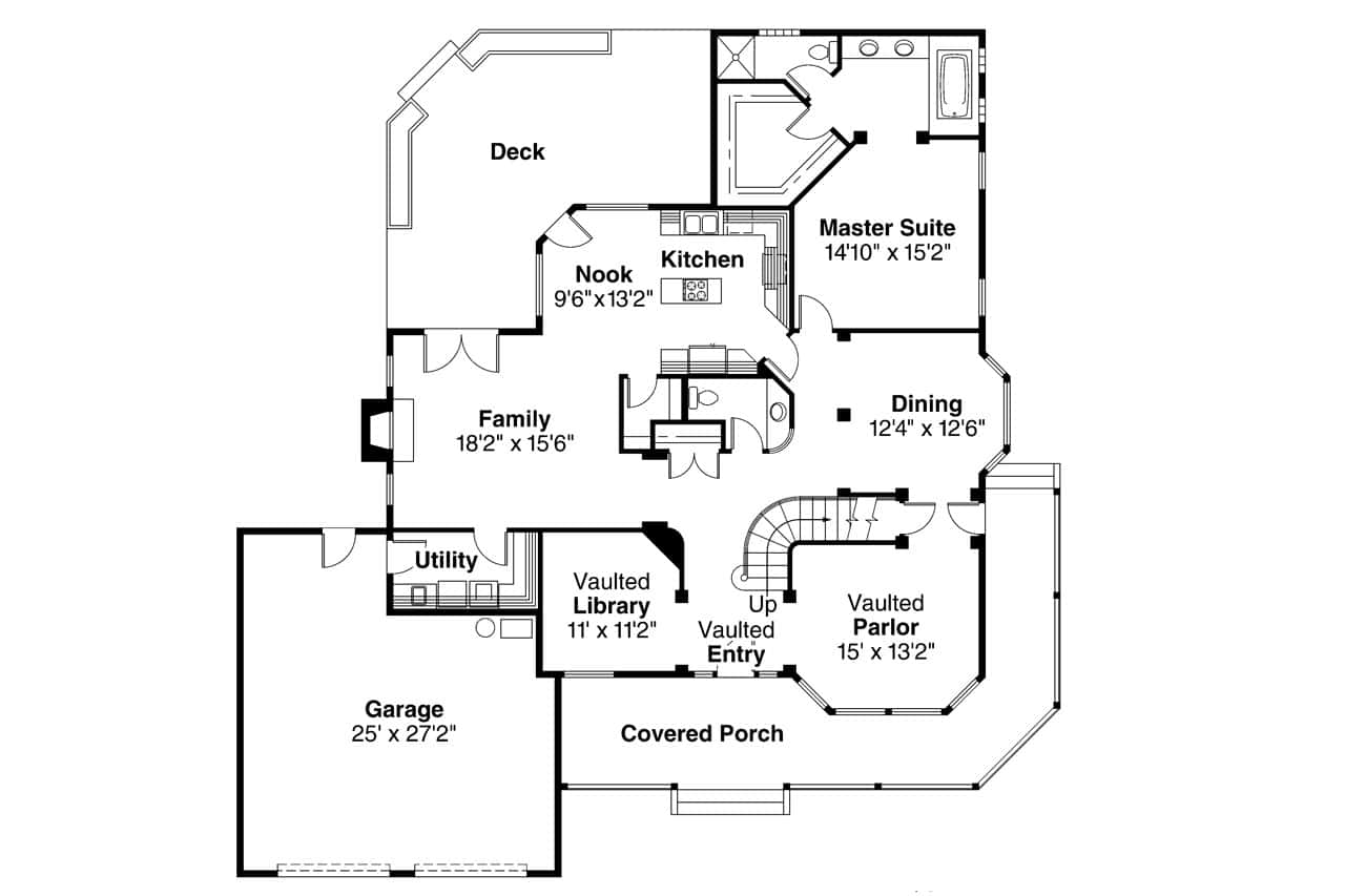 Floor Plan First Story of Country Plan #108-1335