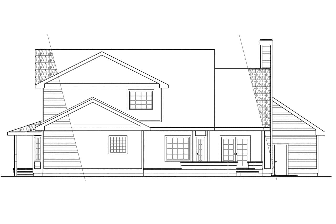 Home Plan Rear Elevation of this 3-Bedroom,2591 Sq Ft Plan -108-1335