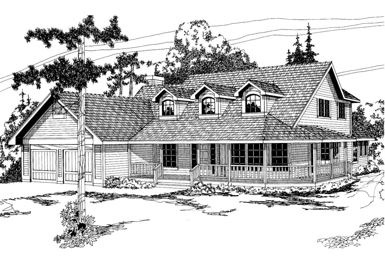 Front View of this 3-Bedroom,2591 Sq Ft Plan -108-1335