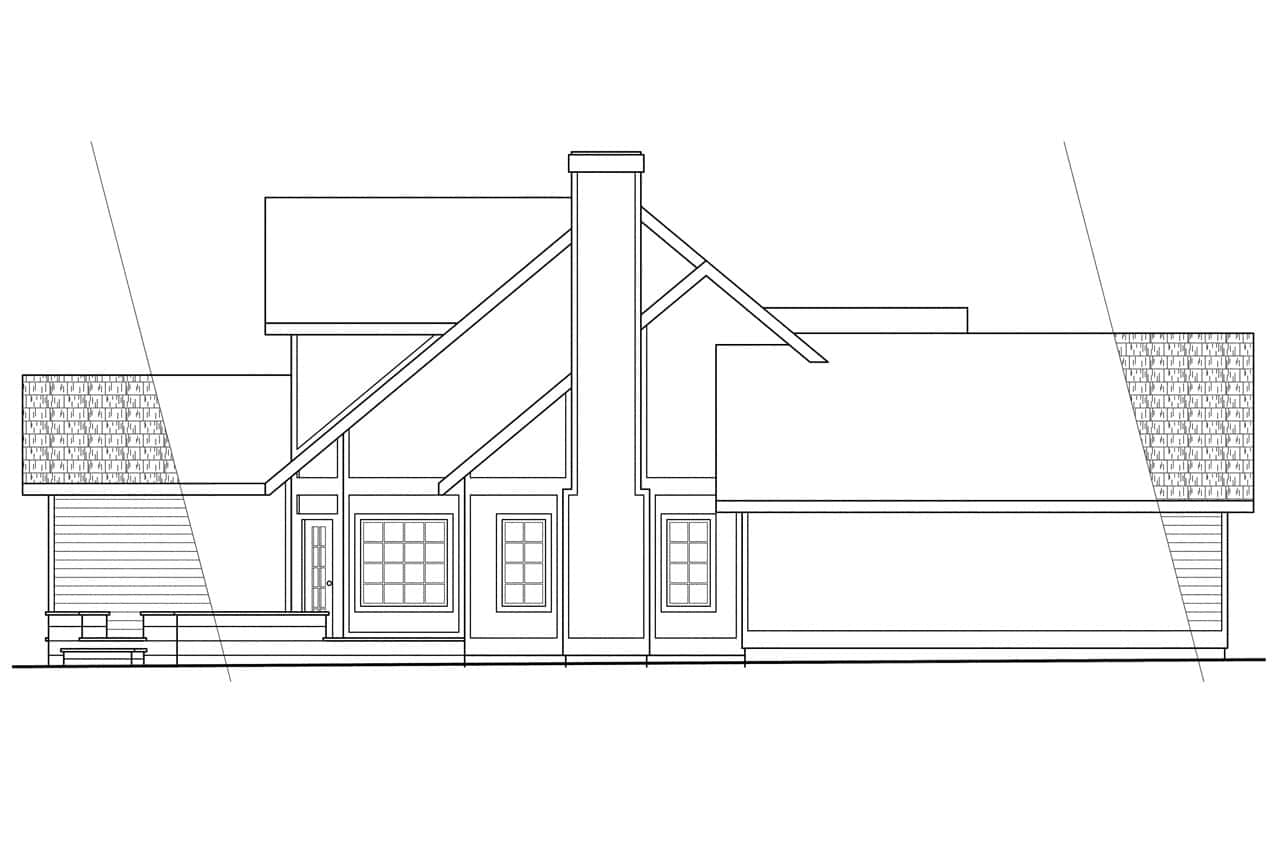 Home Plan Left Elevation of this 3-Bedroom,2591 Sq Ft Plan -108-1335