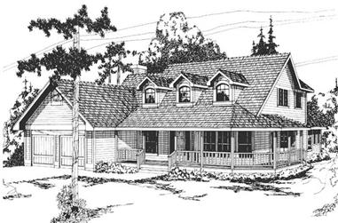3-Bedroom, 2591 Sq Ft Country Home Plan - 108-1335 - Main Exterior