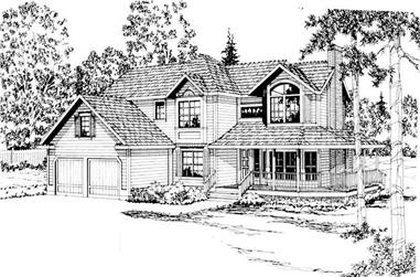 4-Bedroom, 2599 Sq Ft Country Home Plan - 108-1336 - Main Exterior