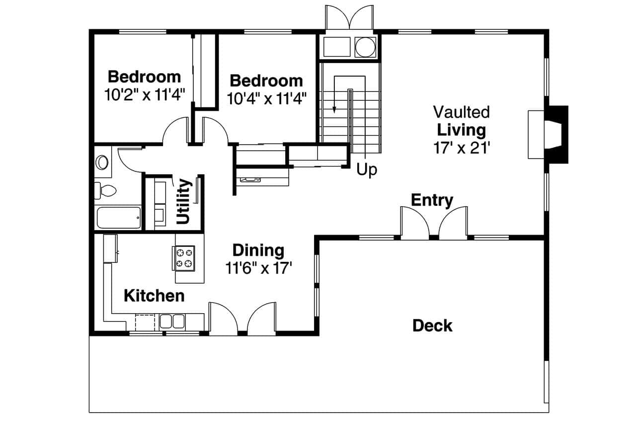 Floor Plan Main Level of Contemporary Plan #108-1337