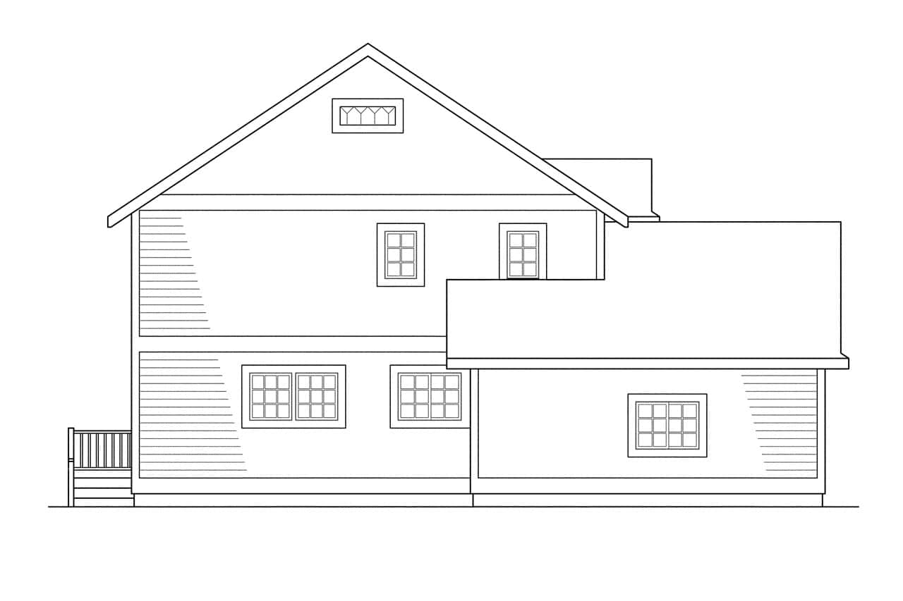 Home Plan Left Elevation of this 3-Bedroom,1645 Sq Ft Plan -108-1338