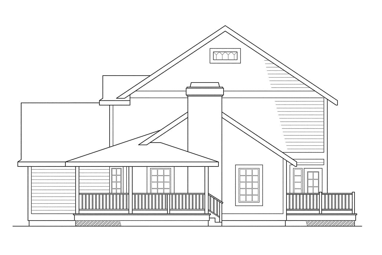 Home Plan Right Elevation of this 3-Bedroom,1645 Sq Ft Plan -108-1338