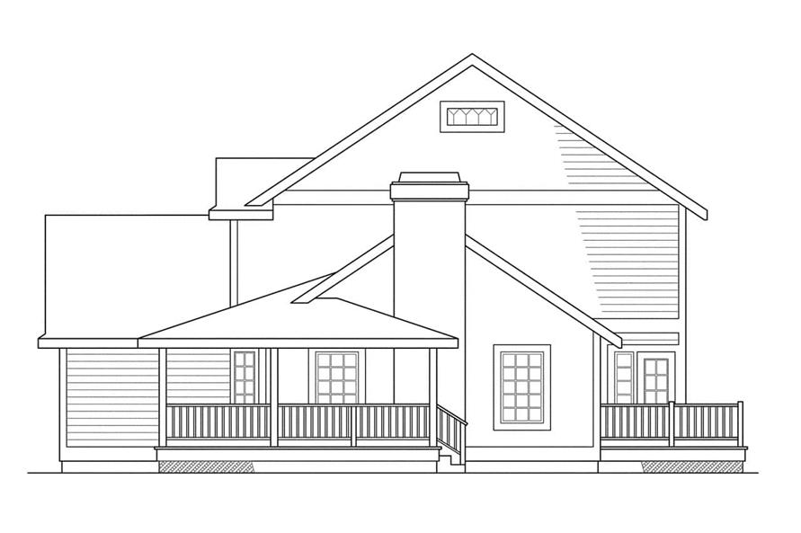 Home Plan Right Elevation of this 3-Bedroom,1645 Sq Ft Plan -108-1338