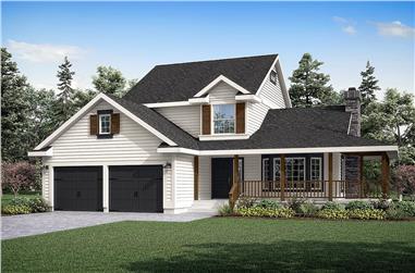 3-Bedroom, 1645 Sq Ft Country Home Plan - 108-1338 - Main Exterior