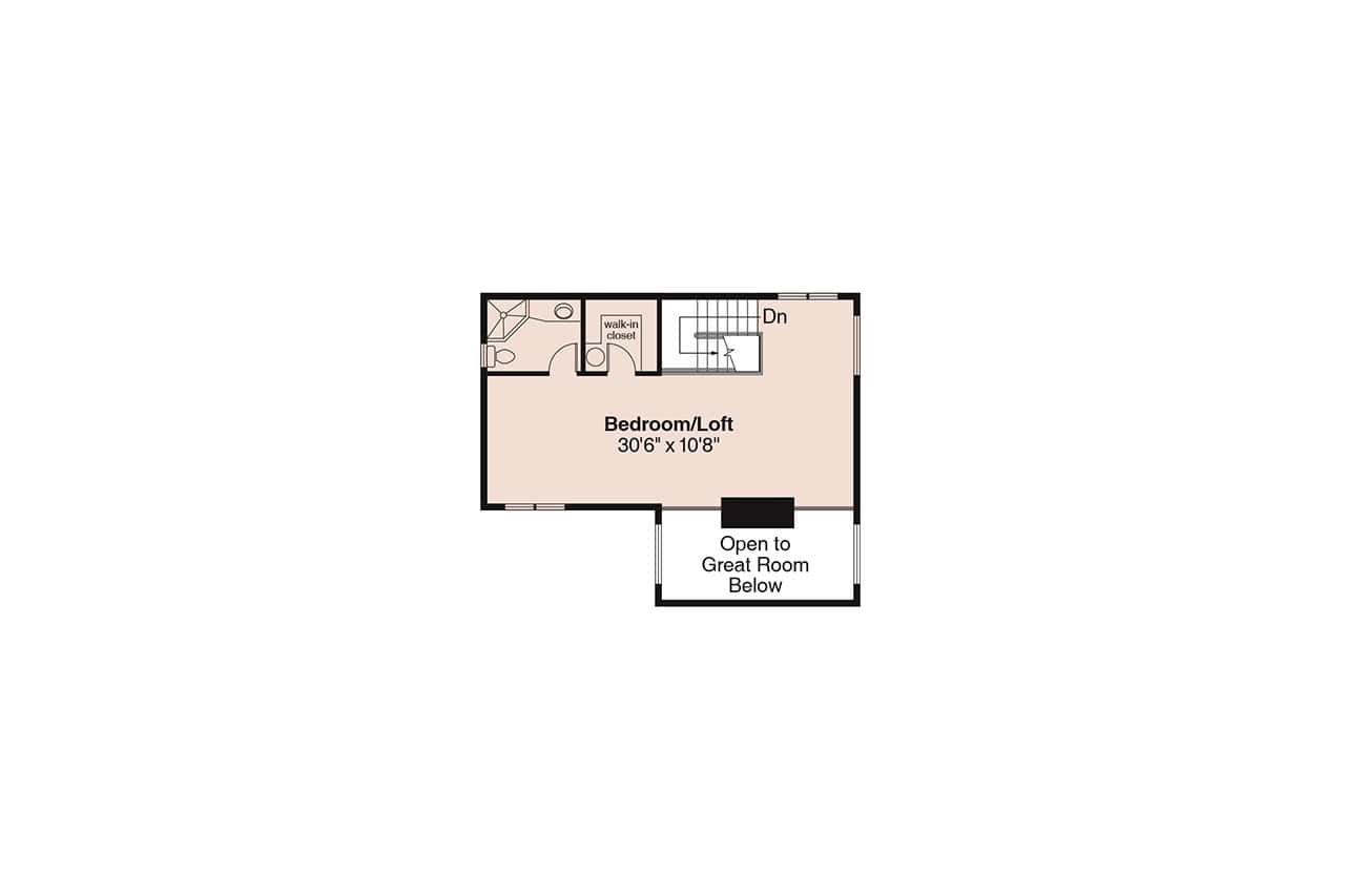 Floor Plan Second Story of Contemporary Plan #108-1340