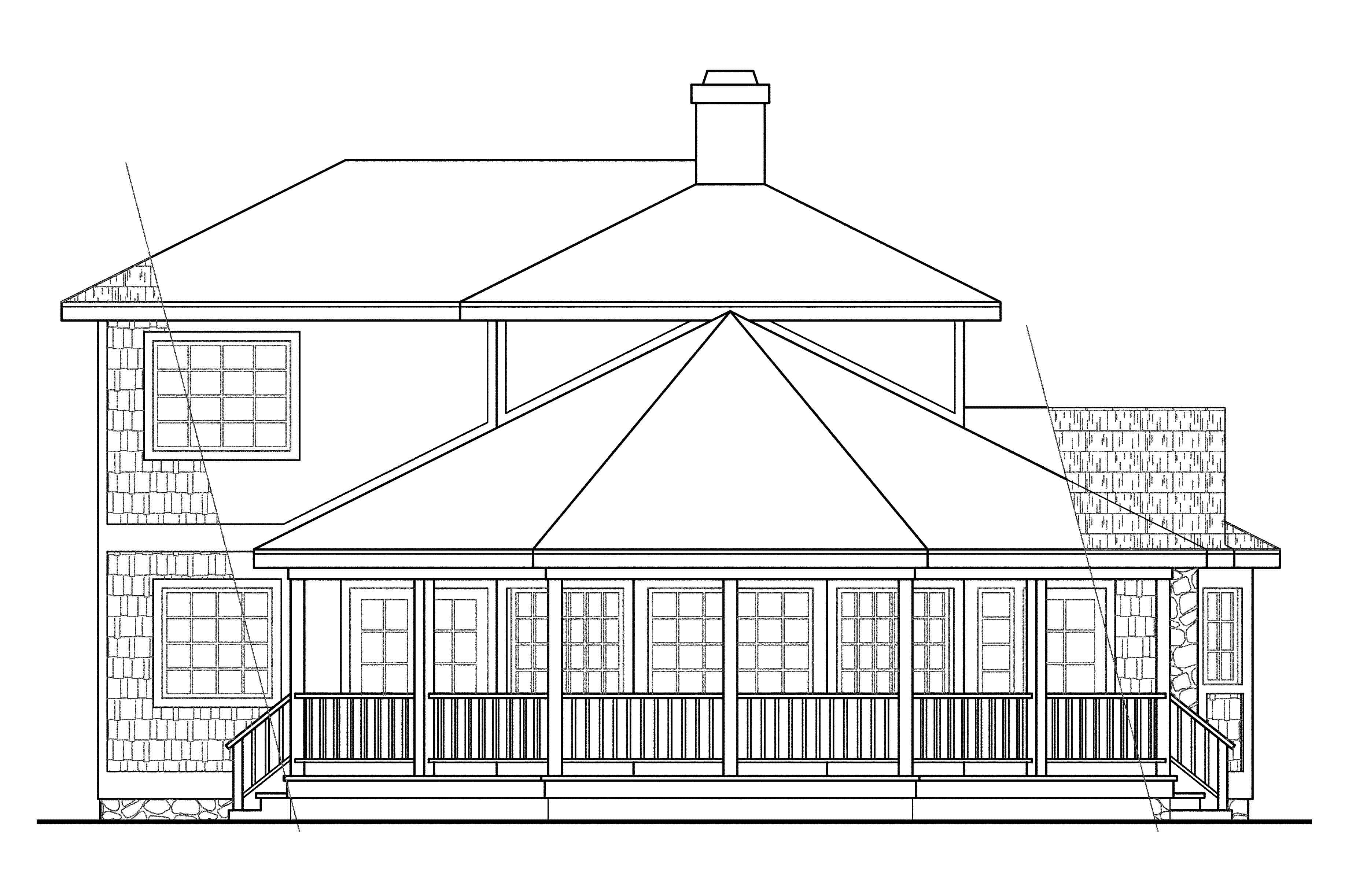 Home Plan Right Elevation of this 2-Bedroom,1577 Sq Ft Plan -108-1340