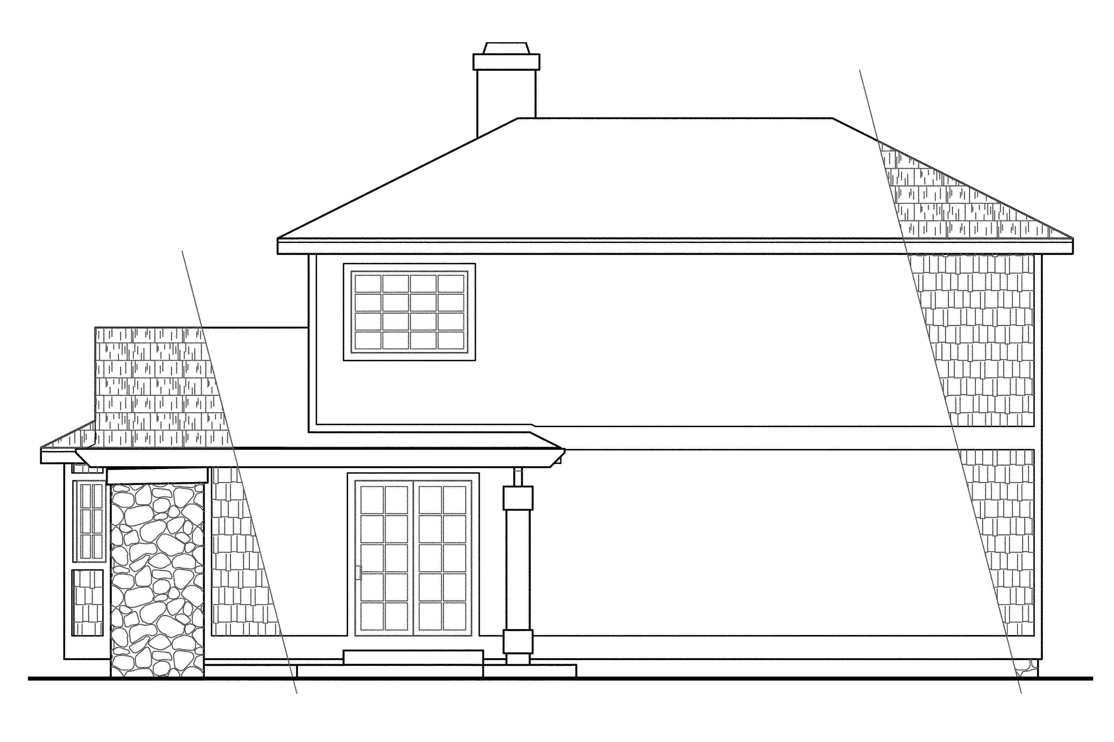 Home Plan Rear Elevation of this 2-Bedroom,1577 Sq Ft Plan -108-1340