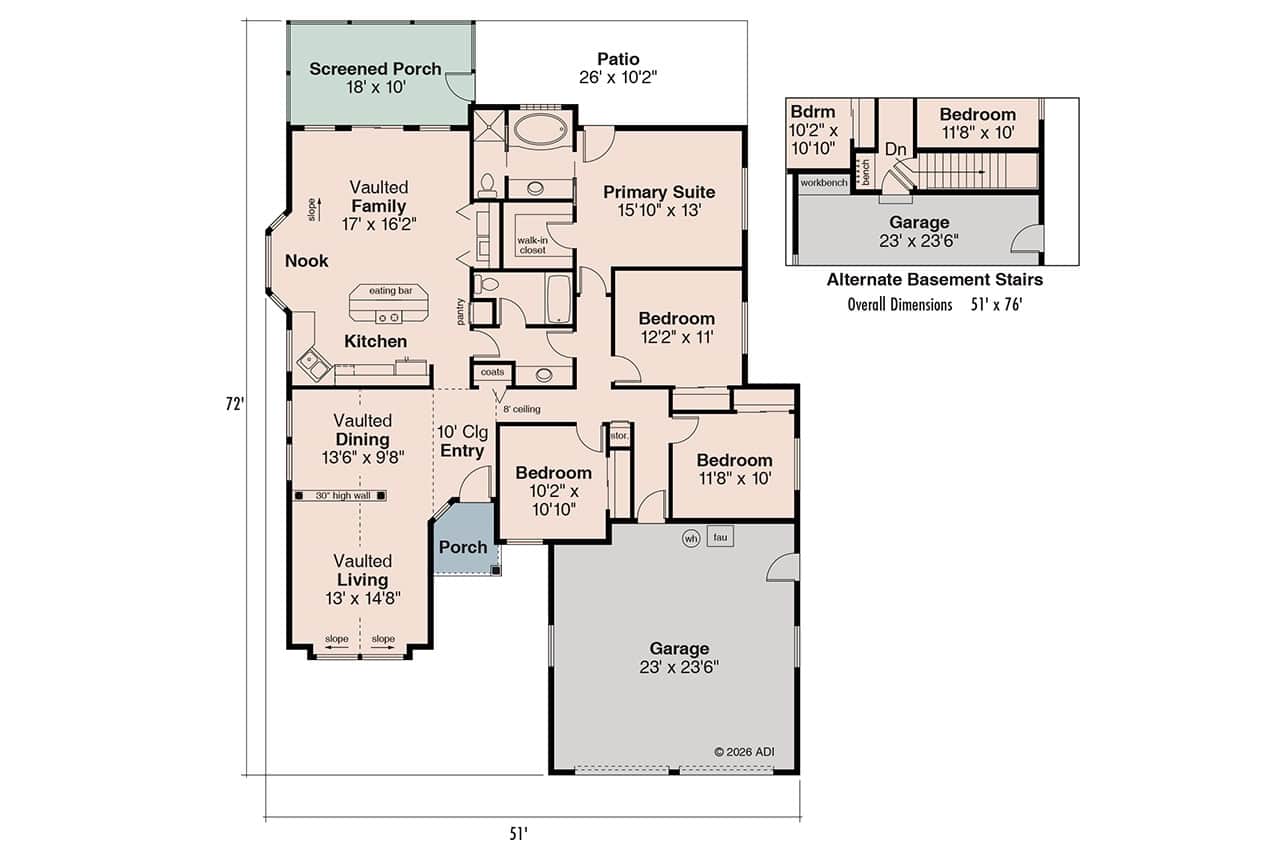 Floor Plan First Story of Mediterranean Plan #108-1353