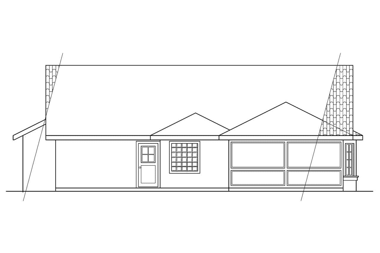 Home Plan Rear Elevation of this 4-Bedroom,1966 Sq Ft Plan -108-1353