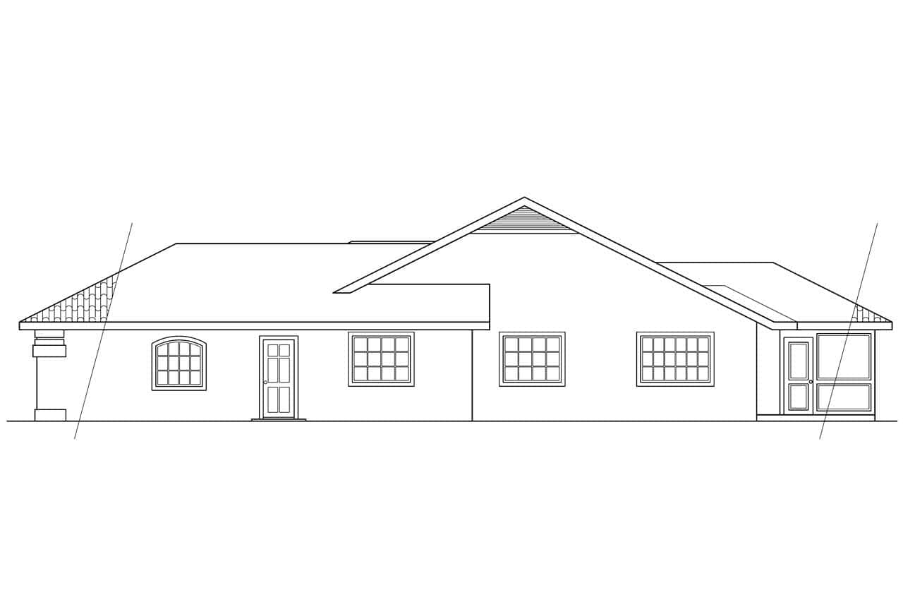 Home Plan Right Elevation of this 4-Bedroom,1966 Sq Ft Plan -108-1353