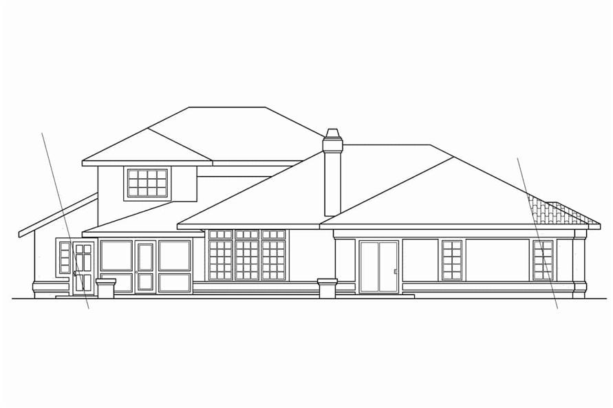 Home Plan Rear Elevation of this 3-Bedroom,2994 Sq Ft Plan -108-1358