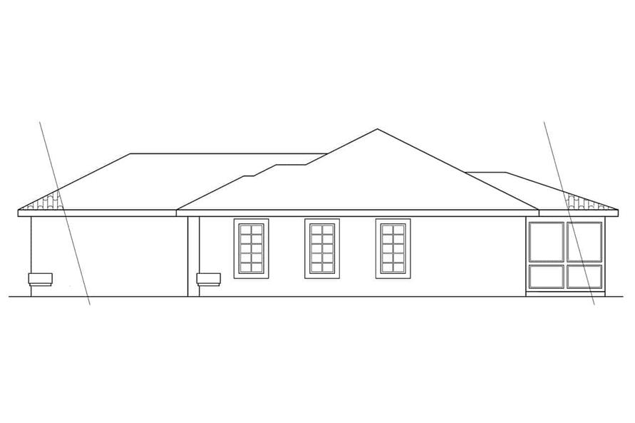 Home Plan Right Elevation of this 3-Bedroom,1352 Sq Ft Plan -108-1359