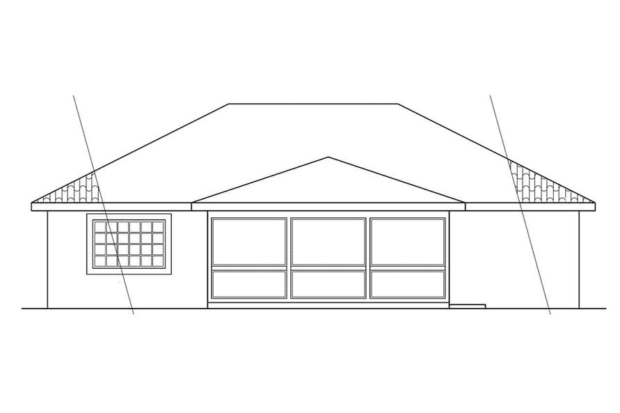 Home Plan Rear Elevation of this 3-Bedroom,1352 Sq Ft Plan -108-1359