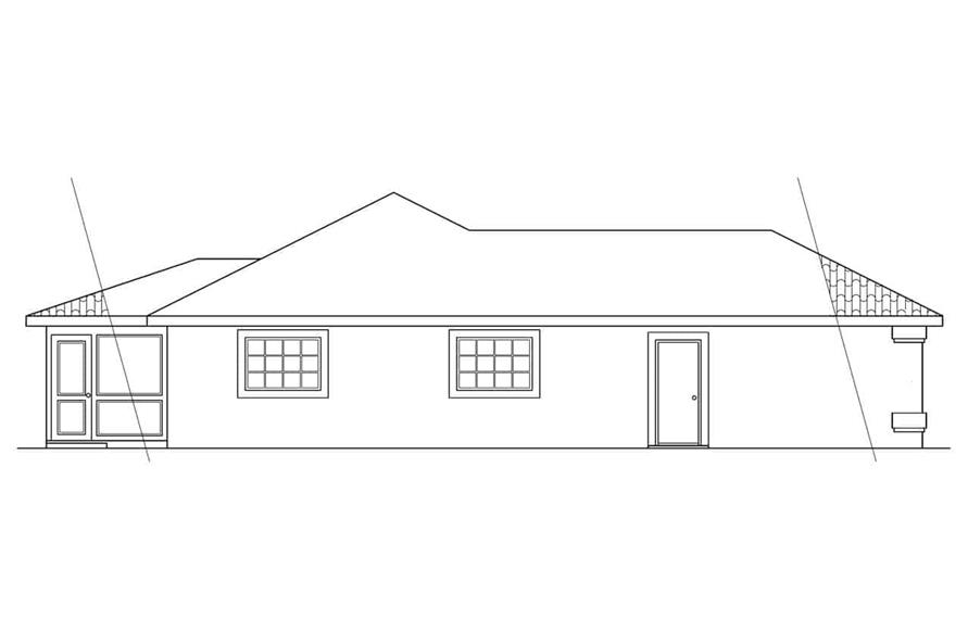 Home Plan Left Elevation of this 3-Bedroom,1352 Sq Ft Plan -108-1359