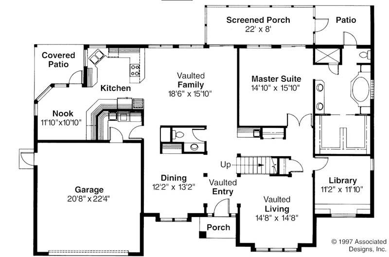 Floor Plan First Story of Mediterranean Plan #108-1361