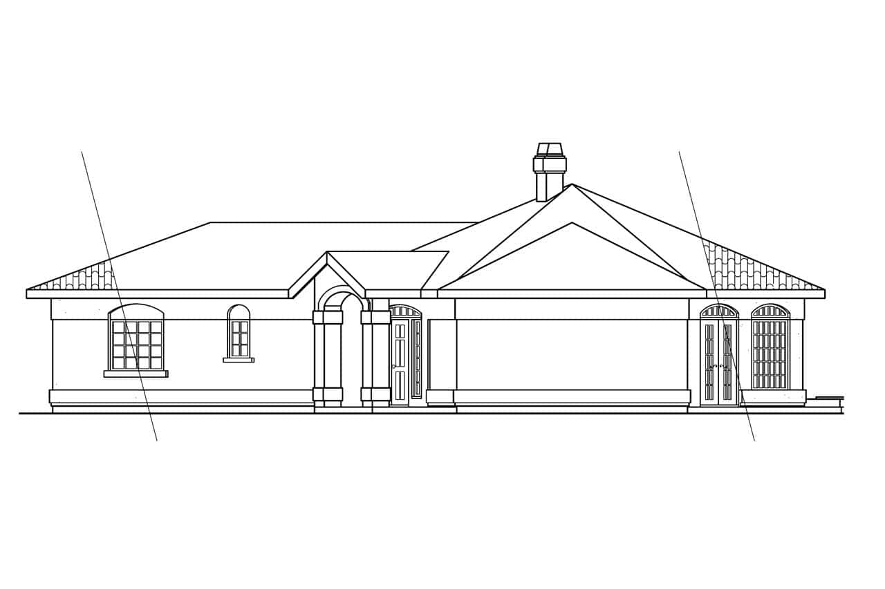 Home Plan Right Elevation of this 2-Bedroom,1778 Sq Ft Plan -108-1364