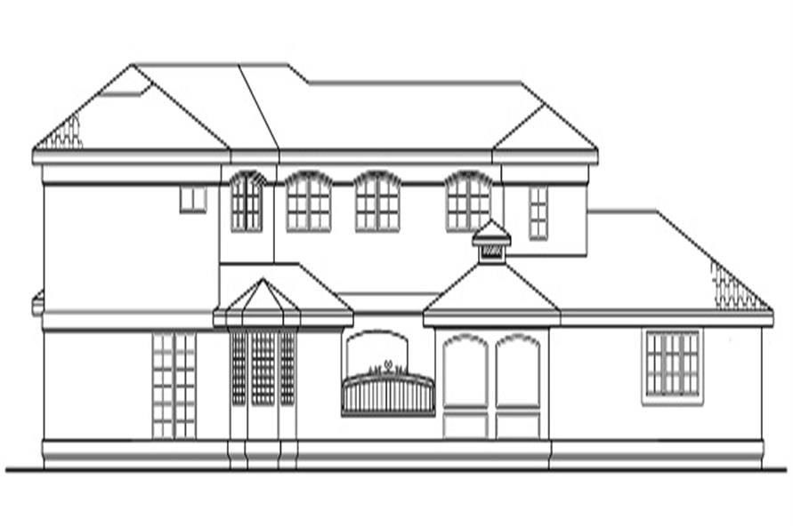 Home Plan Rear Elevation of this 5-Bedroom,3327 Sq Ft Plan -108-1370