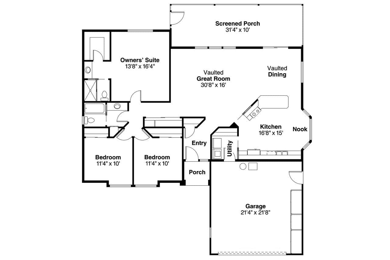 Floor Plan First Story of Mediterranean Plan #108-1372