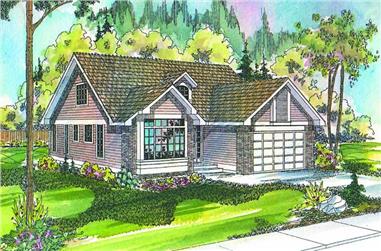 3-Bedroom, 2102 Sq Ft Traditional House Plan - 108-1374 - Front Exterior