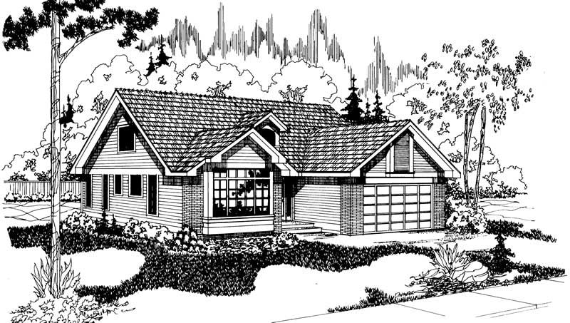 Front View of this 3-Bedroom, 2102 Sq Ft Plan - 108-1374