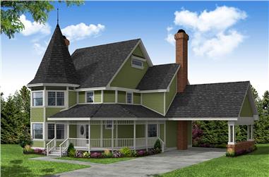 3-Bedroom, 2371 Sq Ft Victorian House Plan - 108-1378 - Front Exterior