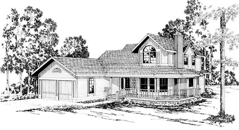 Front View of this 3-Bedroom, 2091 Sq Ft Plan - 108-1380