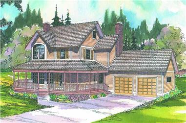 3-Bedroom, 2110 Sq Ft Country House Plan - 108-1382 - Front Exterior