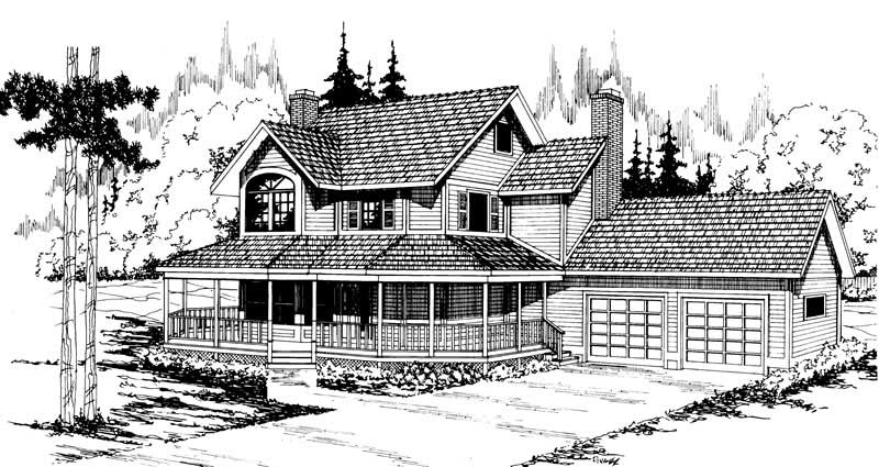 Front View of this 3-Bedroom, 2110 Sq Ft Plan - 108-1382