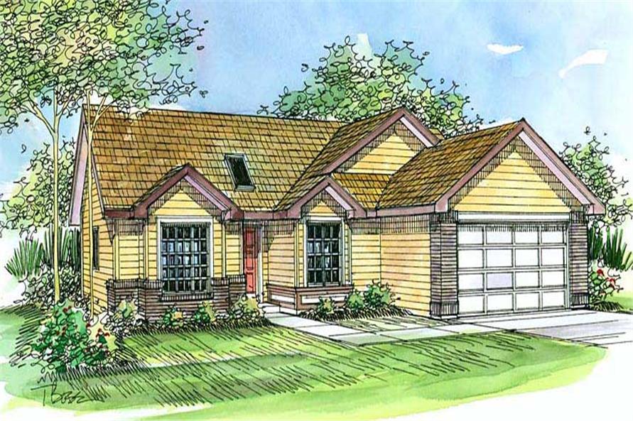 3-Bedroom, 1660 Sq Ft Ranch House Plan - 108-1384 - Front Exterior