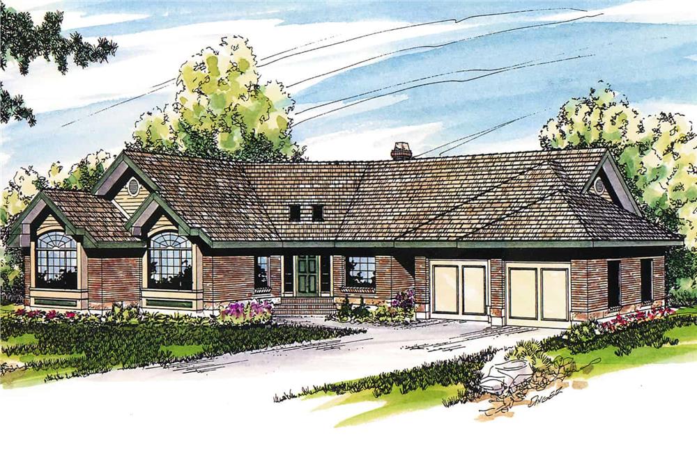 Ranch style home (ThePlanCollection: Plan #108-1388)