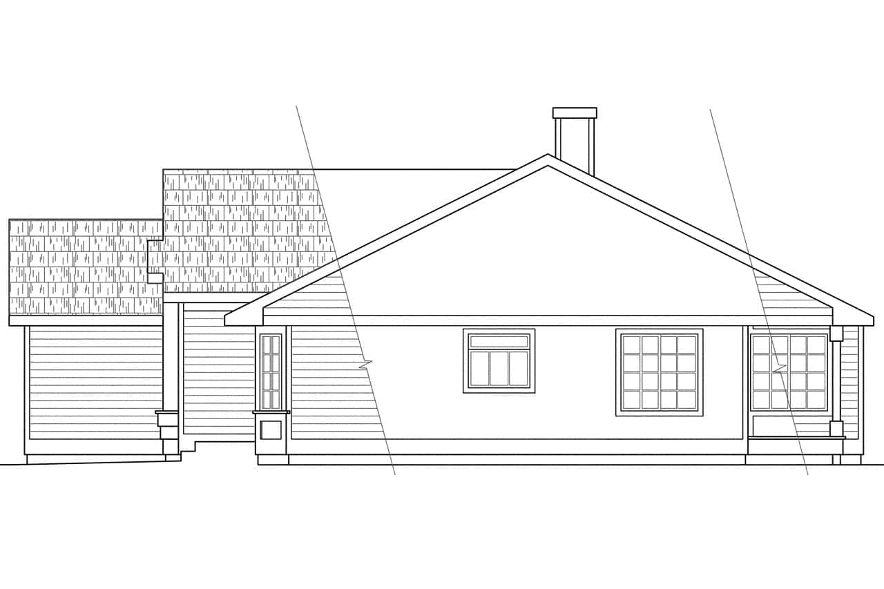 Home Plan Right Elevation of this 3-Bedroom,1568 Sq Ft Plan -108-1390