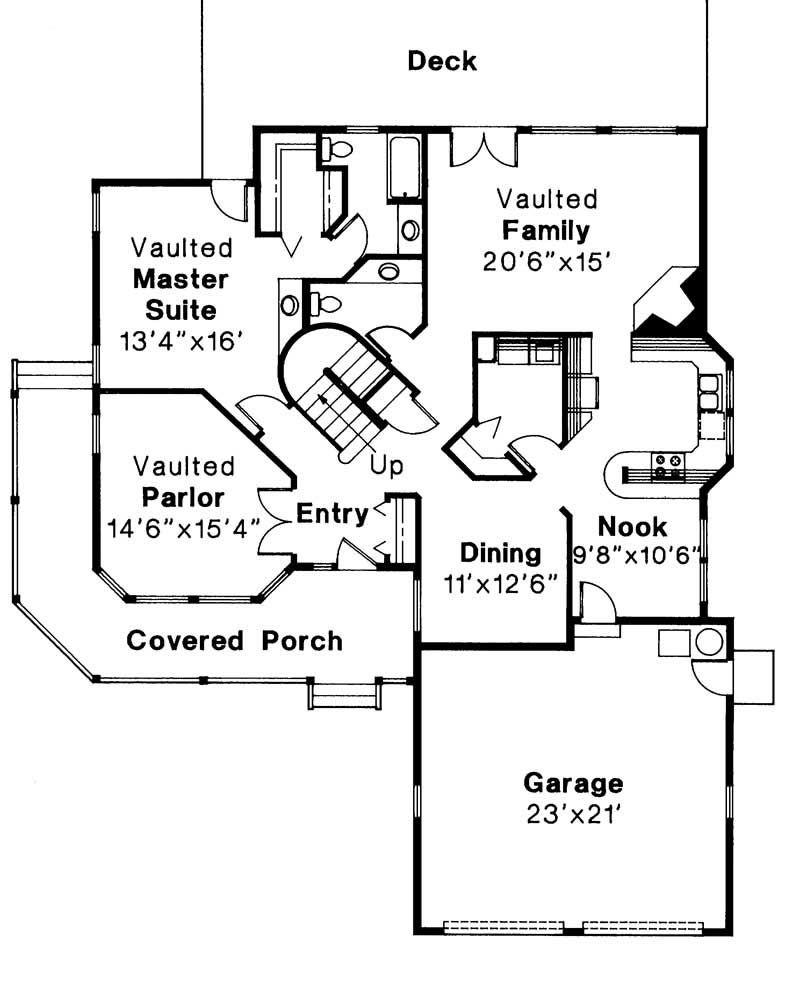 Floor Plan First Story of Country Plan #108-1392