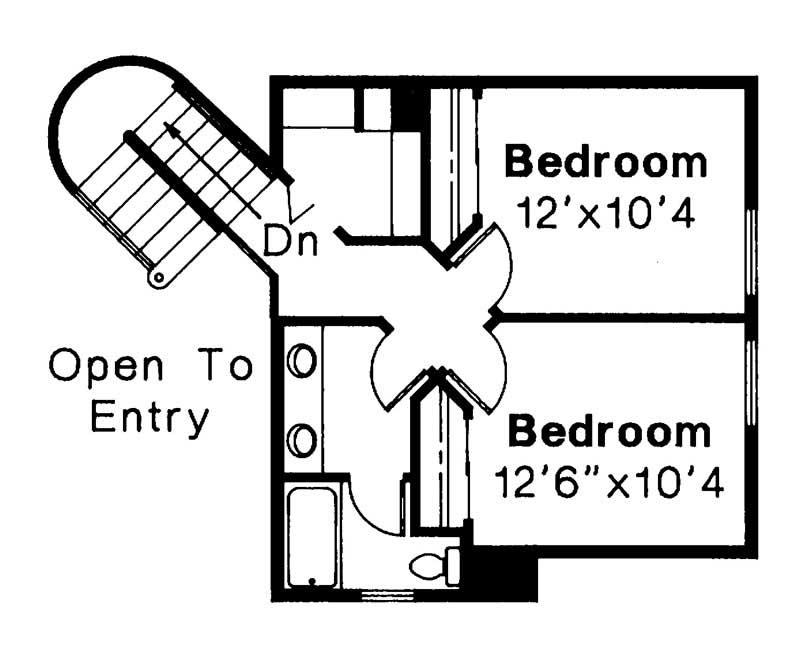 Floor Plan Second Story of Country Plan #108-1392